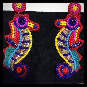 Very colorful seahorse earrings